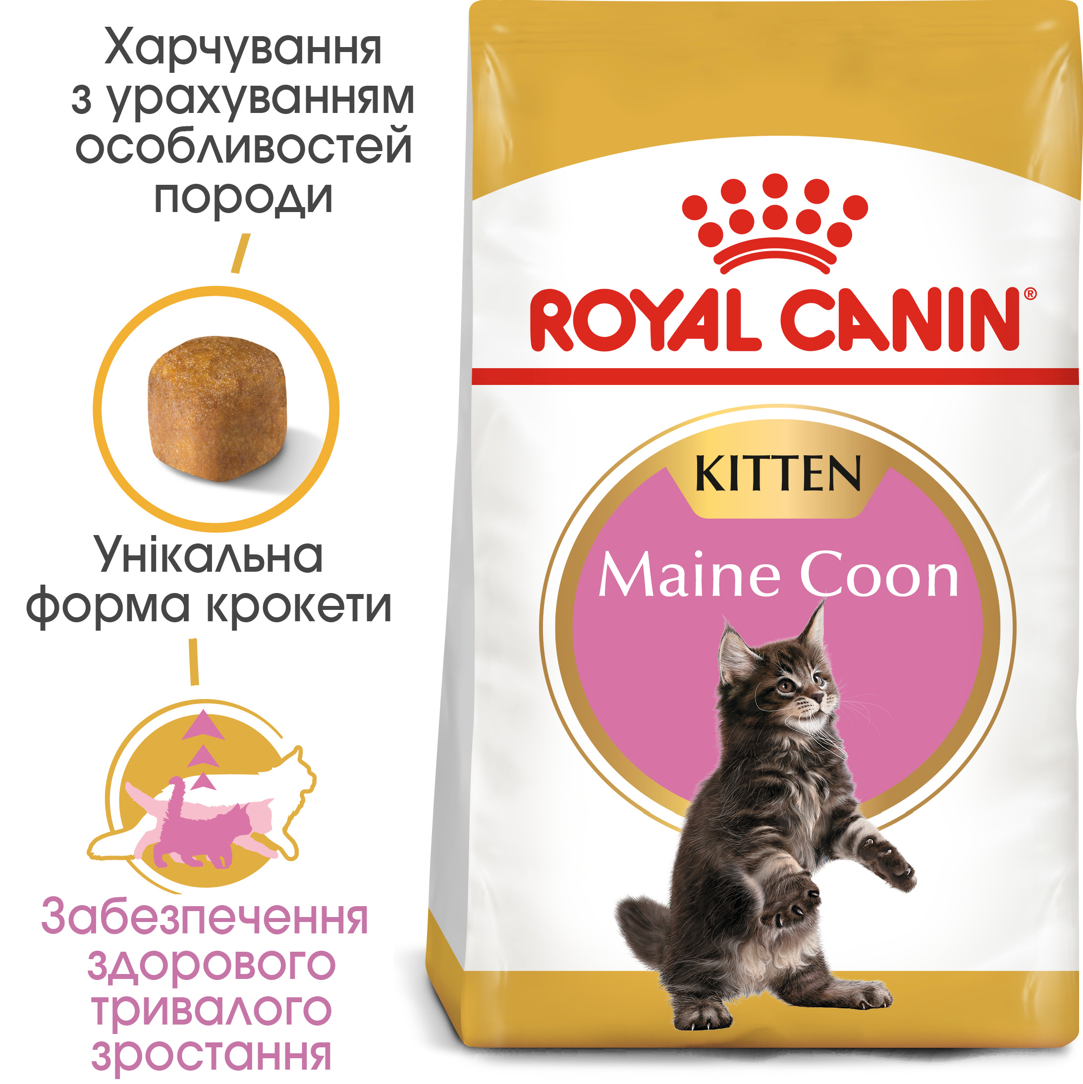 Набір для кошенят Сухий корм Royal Canin Mainecoon Kitten 400г + Вологий корм Royal Canin Kitten Sterilised 85гфото3