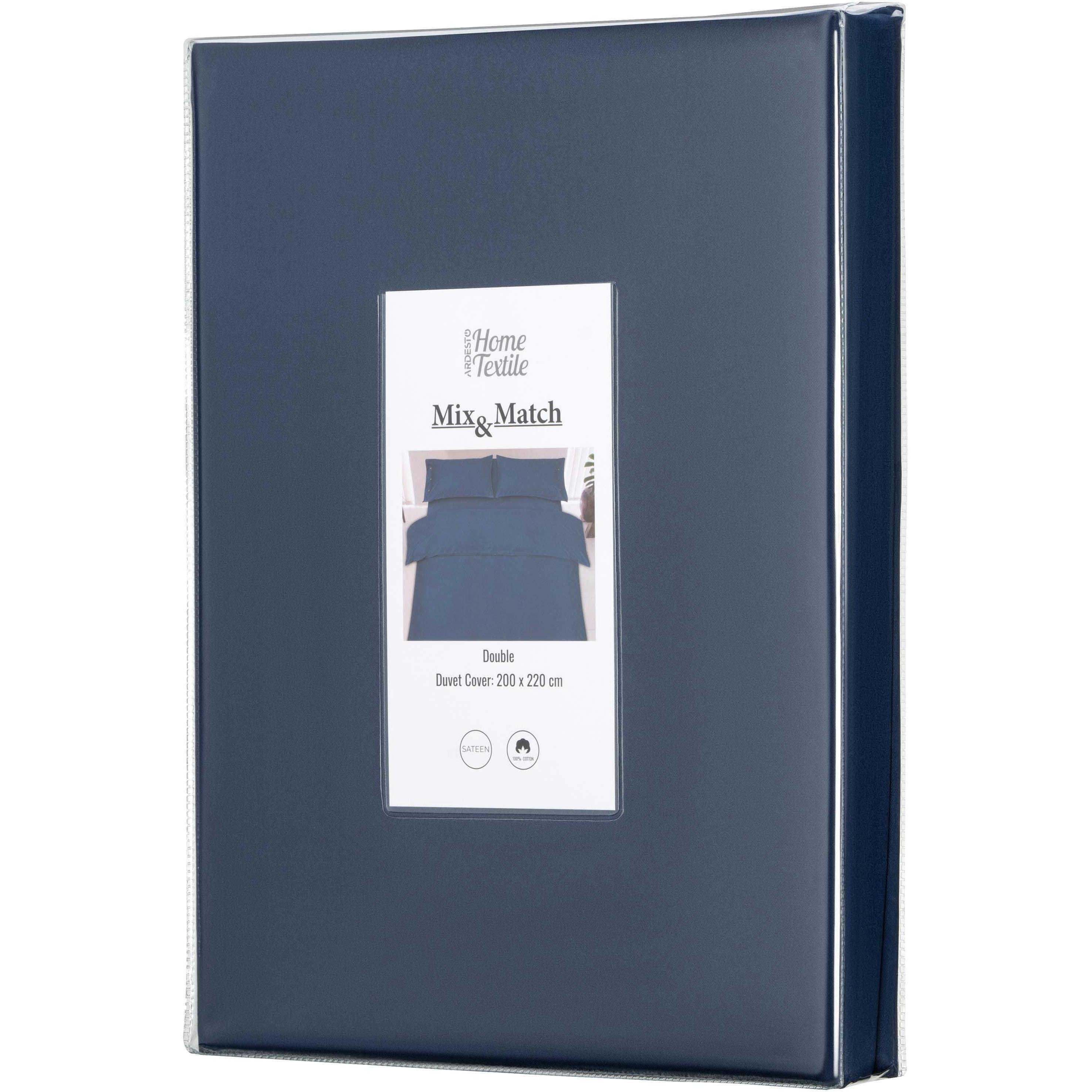 Набір постільної білизни 2.0сп ARDESTO Mix&amp;Match, 200х220см, 100% бавовна, сатин, синій (ART2022SN)фото