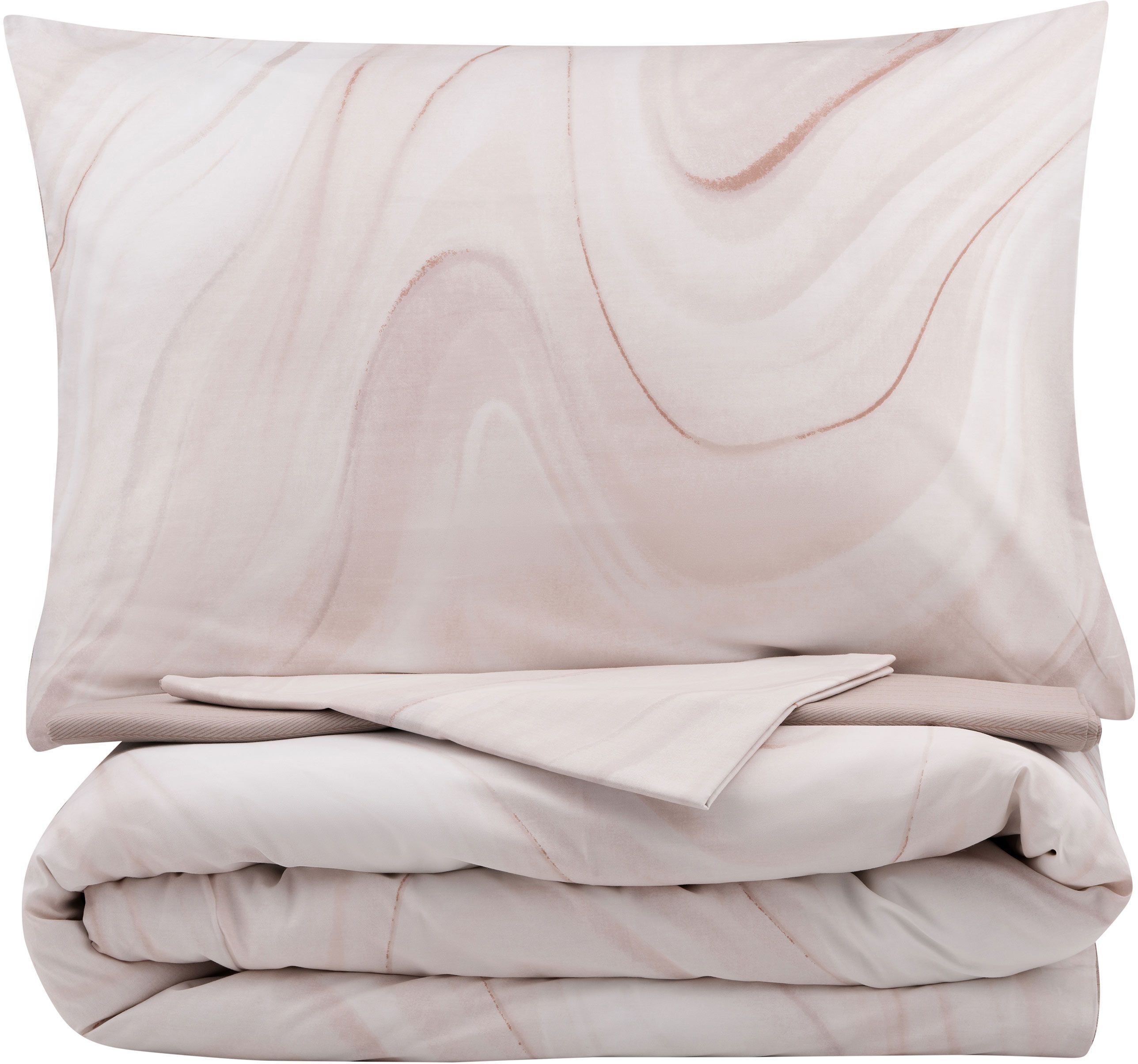 Набір постільної білизни 1,5сп ARDESTO Gloria, 160х220см, 100% бавовна, сатин, мармур, бежевий (ART1622BM)фото2