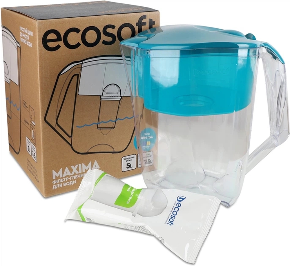 Фільтр-глечик Ecosoft Maxima 5л (3.5л очищеної води) з фільтр-картриджем (FMVMAXIMADGECO) фото4