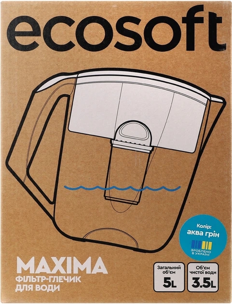 Фільтр-глечик Ecosoft Maxima 5л (3.5л очищеної води) з фільтр-картриджем (FMVMAXIMADGECO) фото5