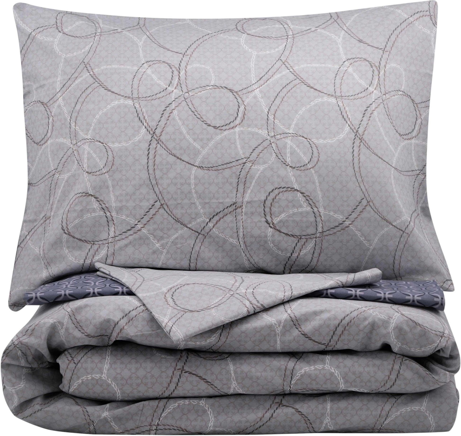 Набір постільної білизни 1,5сп Ardesto Gloria, 160х220см, 100% бавовна, сатин, геометрія, сіро-синій (ART1622PB)фото2