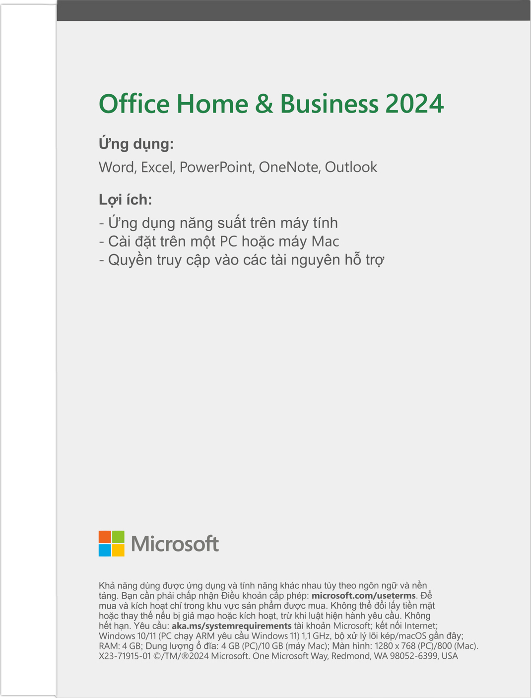 Microsoft Office Home and Business 2024 англ, FPP без носителя (EP2-06636) фото 3