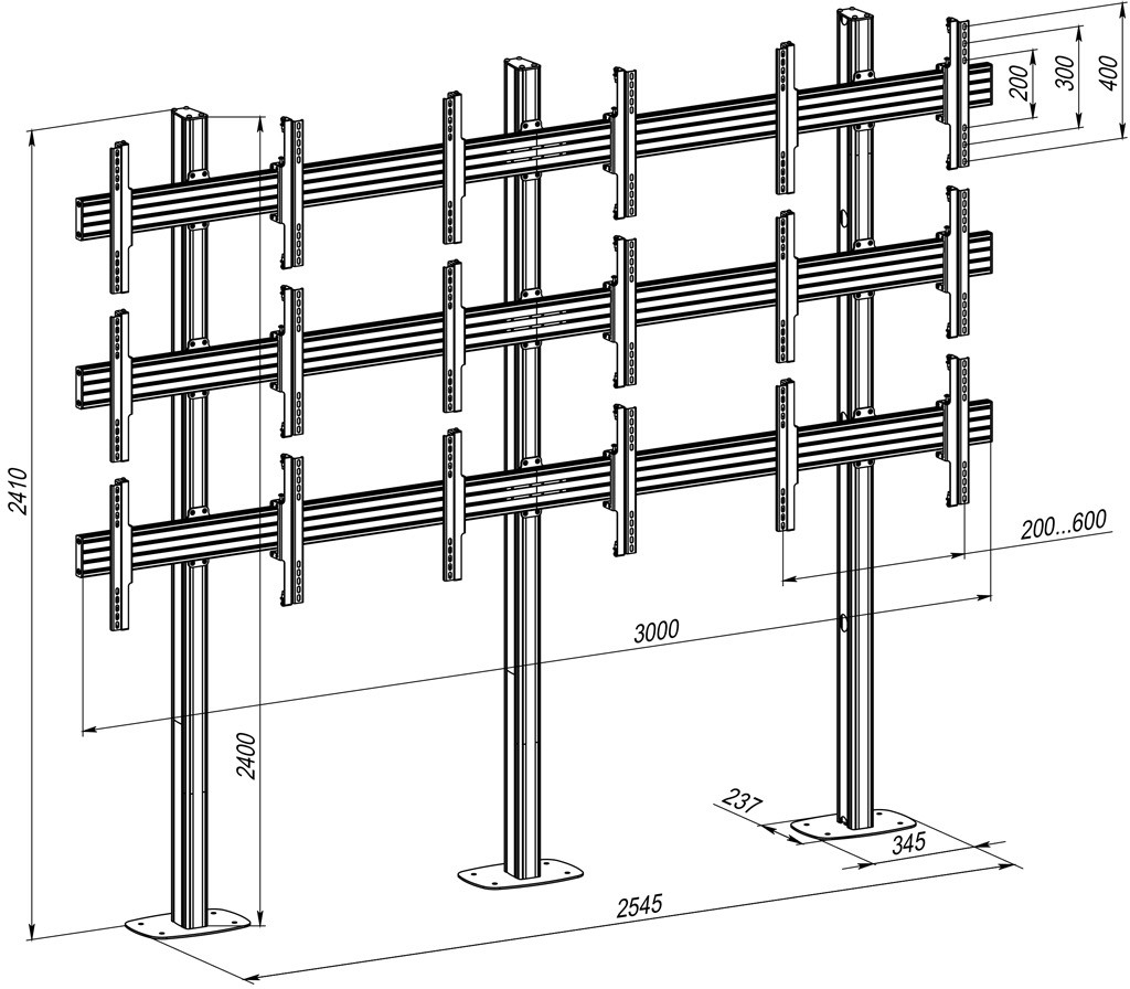 Стойка KSL VSP4433T видеостена 3x3 фото 2