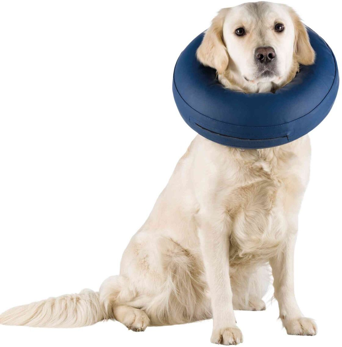 Защитный воротник для собак Trixie надувной L–XL 66–78 см / 12 см голубой фото 4