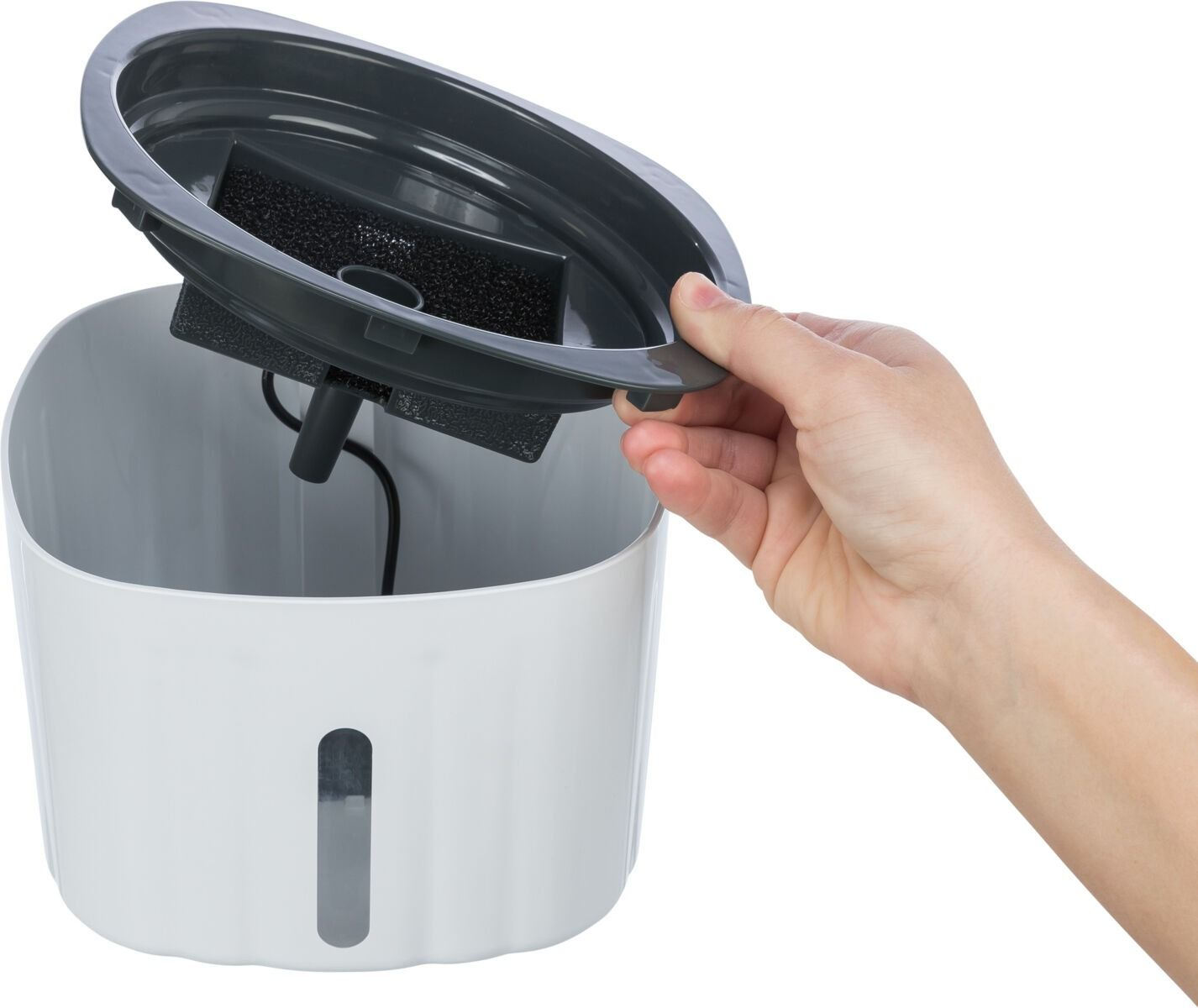 Поїлка-фонтан для котів Trixie Flower пластикова 18.5*13*18.5 см 2 лфото5