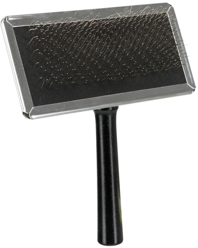 Набор щетка-пуходерка для собак Trixie с деревянной ручкой и пластиковая расческа 11*14 см фото 3