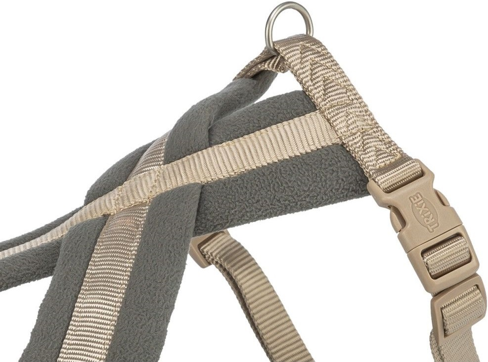 Шлея для собак Trixie Premium туристична M–L 50–90 см 25 мм пісочнафото