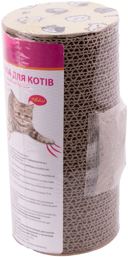 Дряпка для котів Eastland Колода з трьома отворами з котячою м'ятою 9*20 cмфото