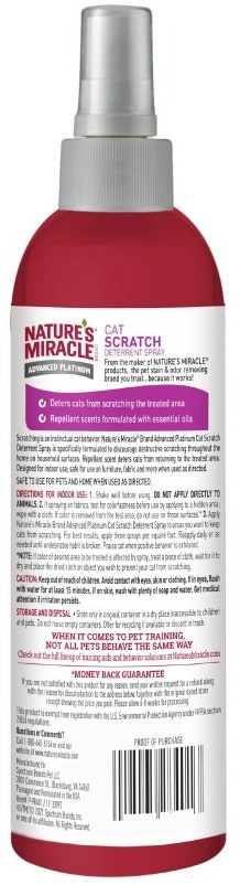 Спрей для котов Nature's Miracle No Scratch Deter Spray предотвращает царапание 236 мл фото 2