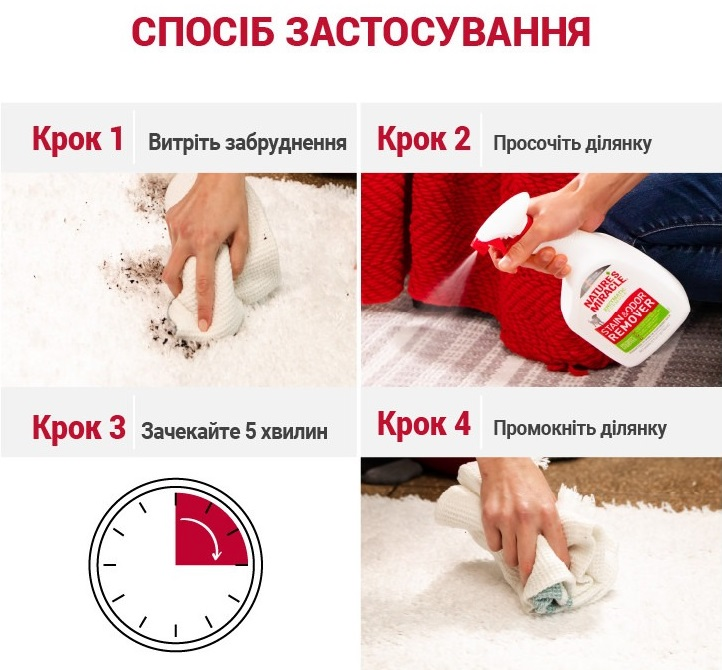 Спрей для собак Nature's Miracle Stain&amp;Odor Remover Spray для усунення запахів та плям 709 млфото
