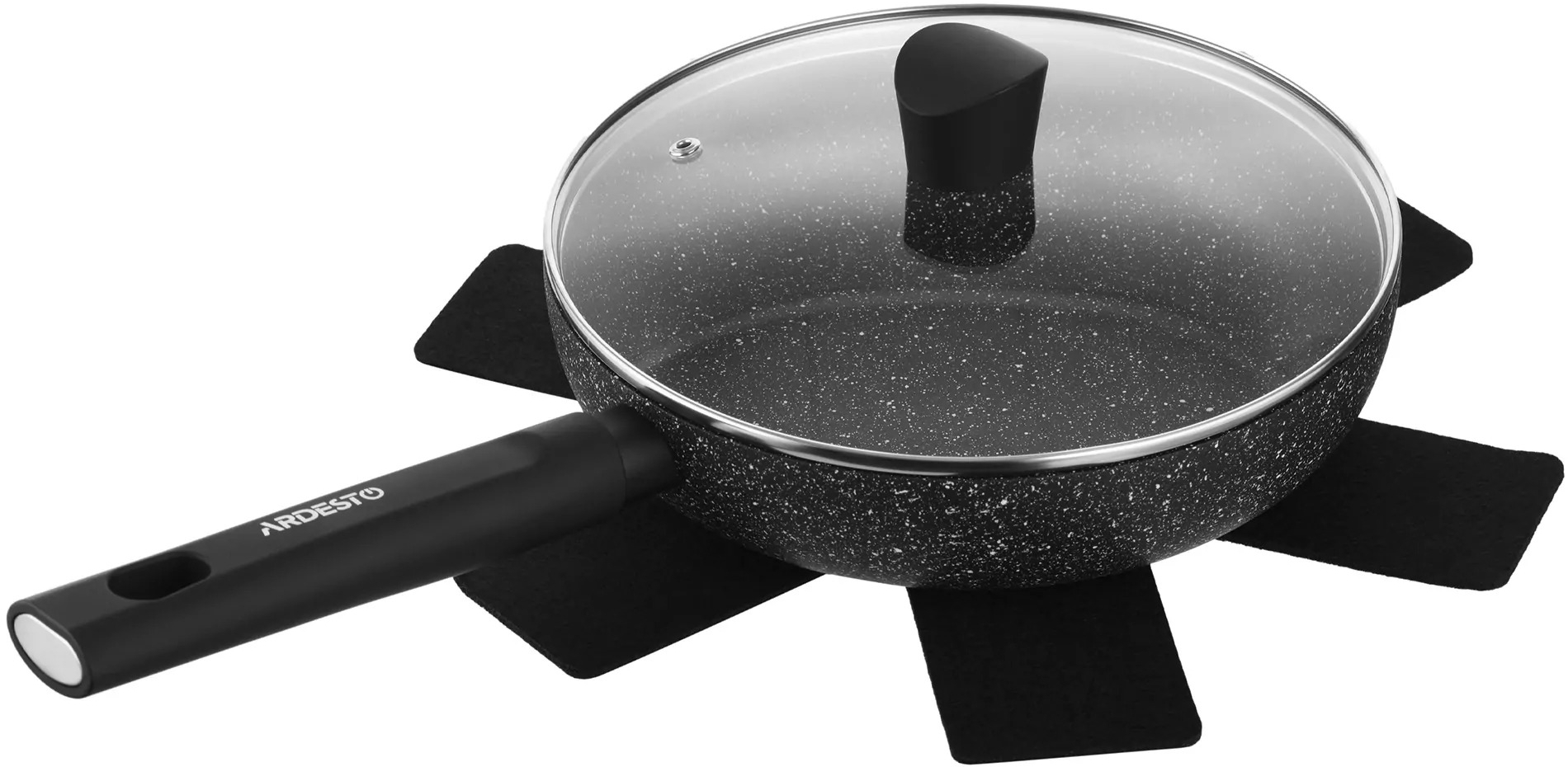 Сковорода ARDESTO Black Mars Alcor з кришкою, 24см, алюміній (AR1924BML)фото