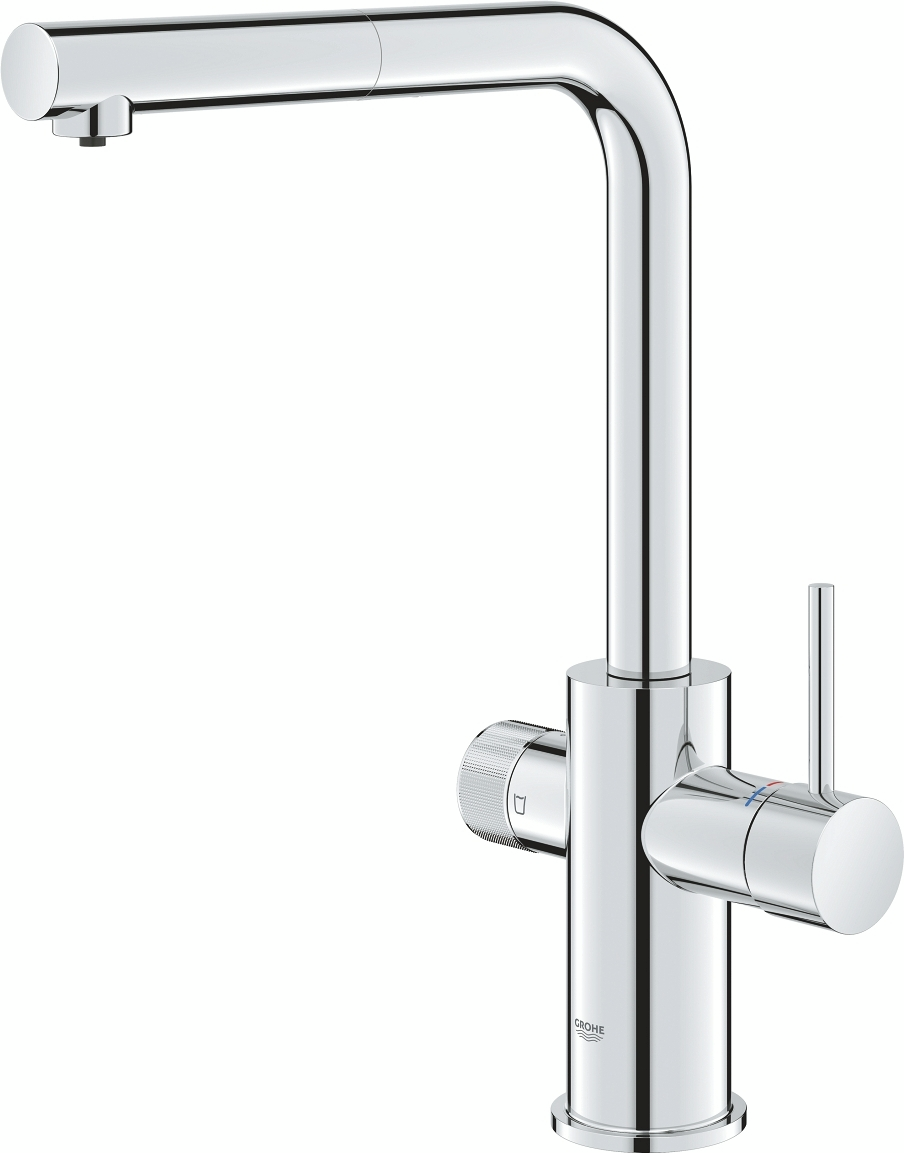 Комплект змішувача для кухні з висувним виливом Grohe Blue Pure Minta з фільтром зворотного осмосу Ecosoft Standard 5-50фото