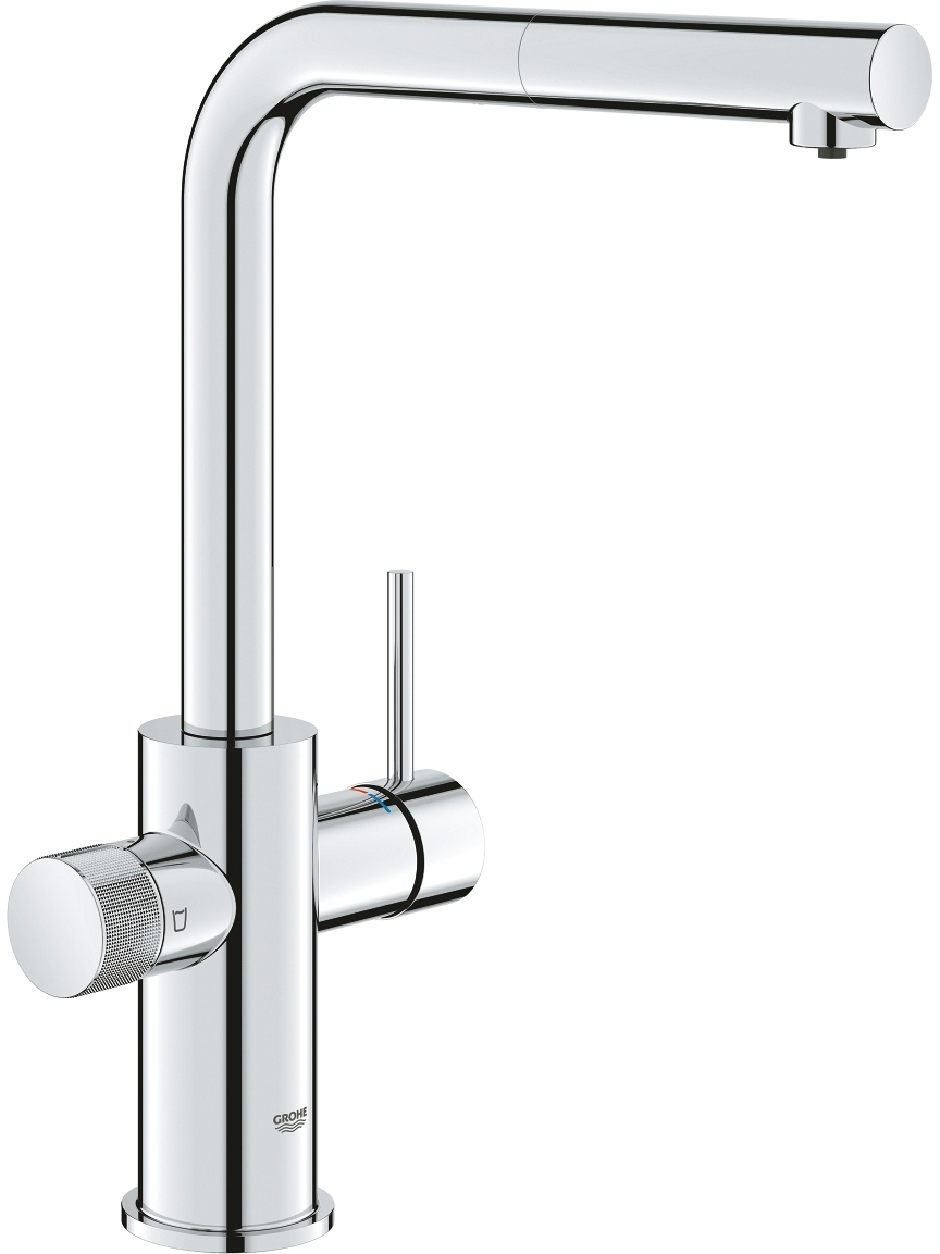 Комплект змішувача для кухні з висувним виливом Grohe Blue Pure Minta з фільтром зворотного осмосу Ecosoft Standard 5-50фото