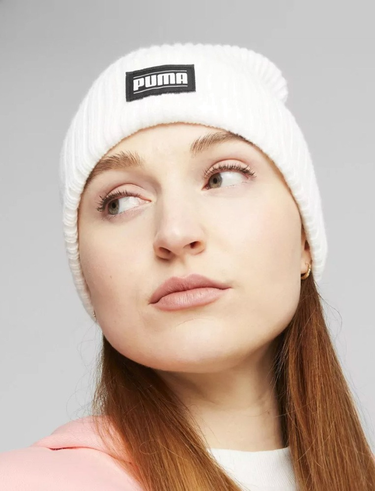 Шапка Puma Ribbed Classic Cuff Beanie 024038-06 Adult білафото4