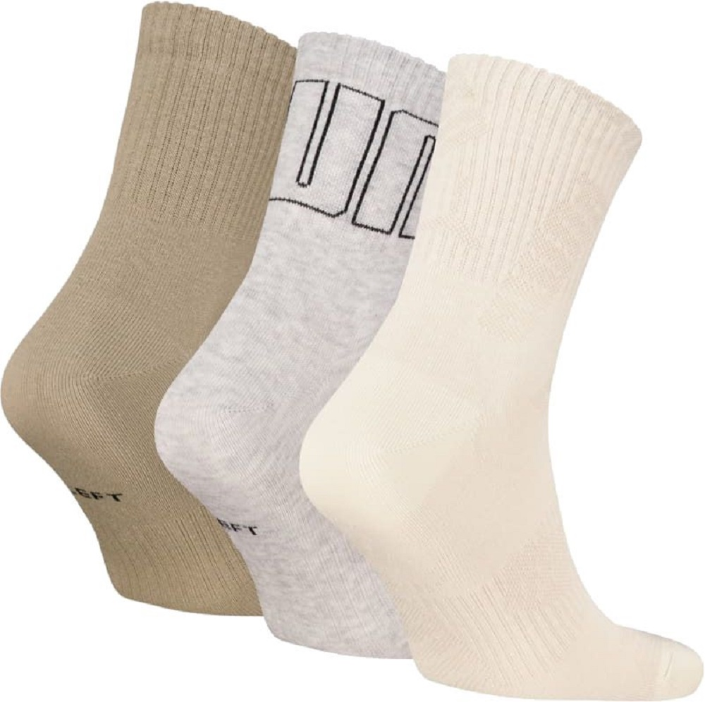 Набір шкарпеток Puma Unisex Mesh Logo Short Crew Sock 3P 3 пари бежеві/сіріфото2