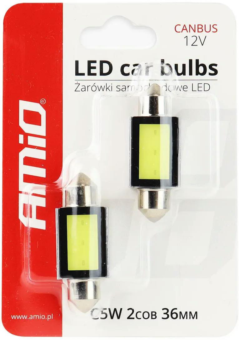 Лампа Amio Canbus LED COB3 Festoon C5W 12V 01639 (5903293016398) фото 3