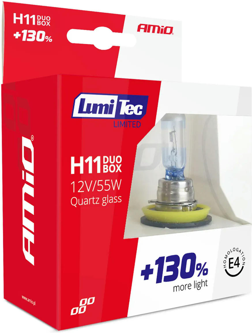 Лампа Amio галогенова LumiTec H11 12V 55W 2 шт 02105 (5903293021057)фото5