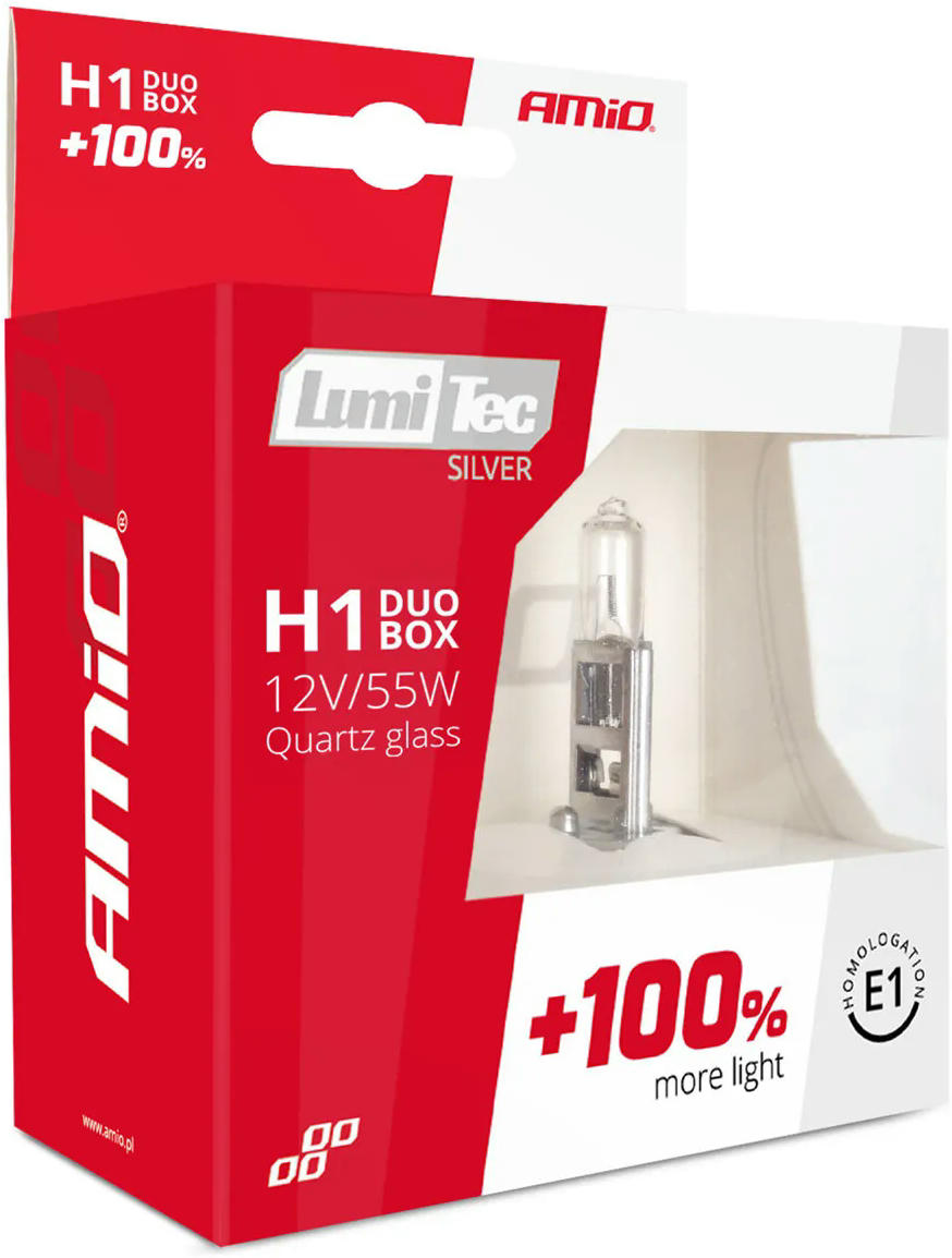 Лампа Amio галогеновая LumiTec Silver H1 12V 55W 2 шт 01401 (5903293014011) фото 5