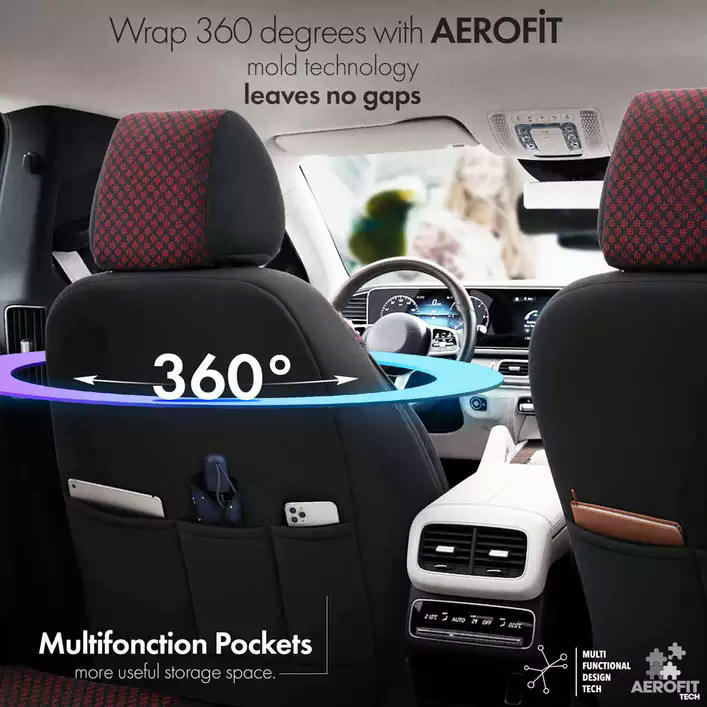 Набір автомобильних чохлів Amio Otom Sport Plus 103 Burgundy NZ OT78482фото