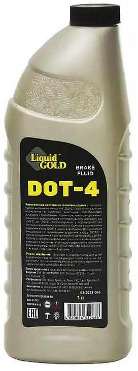 Гальмівна рідина Liquid Gold DOT-4 1л 512486 (4820066512486)фото2