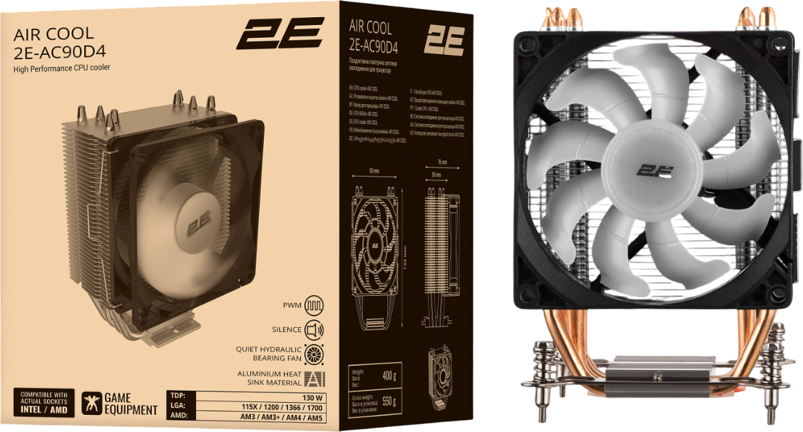 Процесорний кулер 2E GAMING Air Cool AC90D4-ARGB (2E-AC90D4-ARGB)фото7