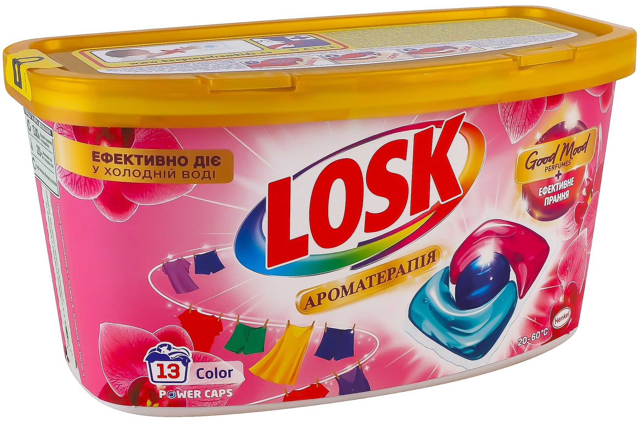 Капсулы для стирки Losk Ароматерапия эфирные масла и малазийский цветок 13 шт фото 2