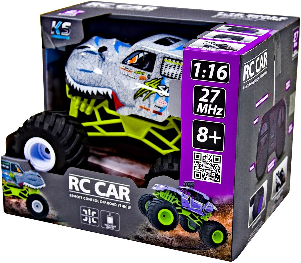 Автомобиль Bigfoot Off-Road на р/у Dinosaur (1:16, 27 Мгц (Mhz)) (SL-360RHGR) фото 10