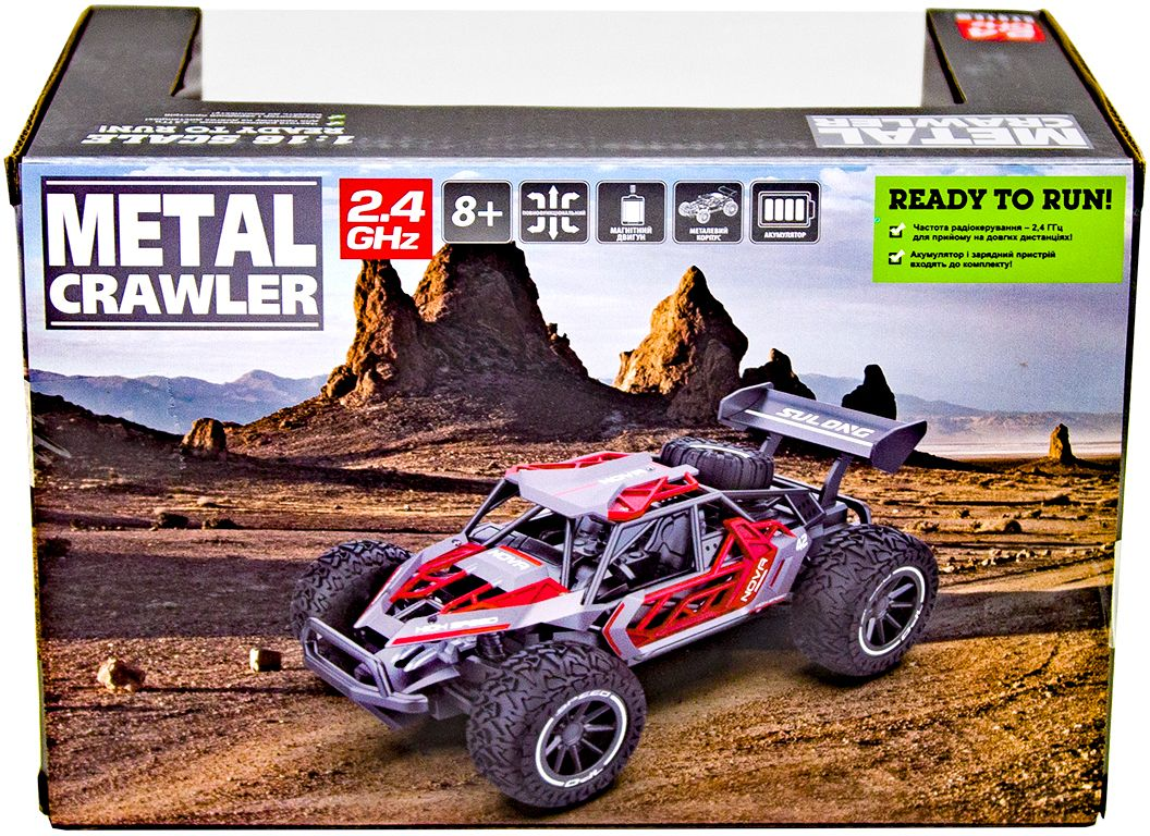 Автомобіль Metal Crawler на р/в Nova (Сіро-Червоний, Метал. Корпус, Аккум.3, 7V, 1:16)фото13