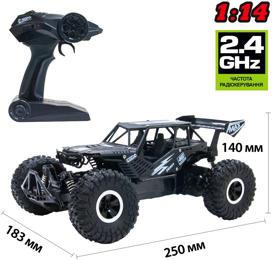 Автомобіль Off-Road Crawler на р/в Speed ??King (Чорний Металик, Метал. Корпус, Акум. 6V, 1:14)фото6