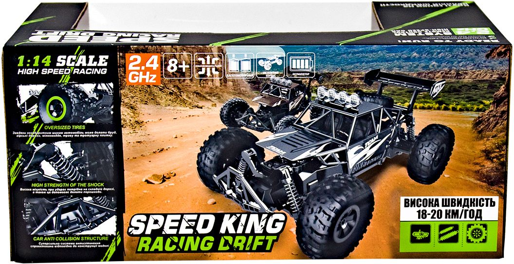 Автомобіль Off-Road Crawler на р/в Speed ??King (Чорний Металик, Метал. Корпус, Акум. 6V, 1:14)фото13