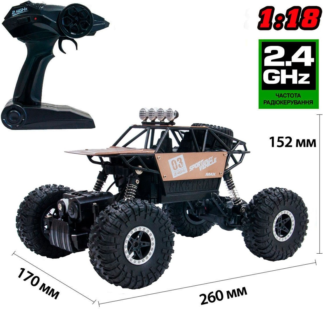 Автомобіль Off-Road Crawler на р/в Super Speed ??(Матовий Коричн., Акум. 4.8V, Метал. Корпус, 1:18)фото6