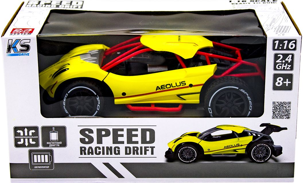 Автомобіль Speed ??Racing Drift на р/у Aeolus (Жовтий, Аккум.3,7V, 1:16)фото