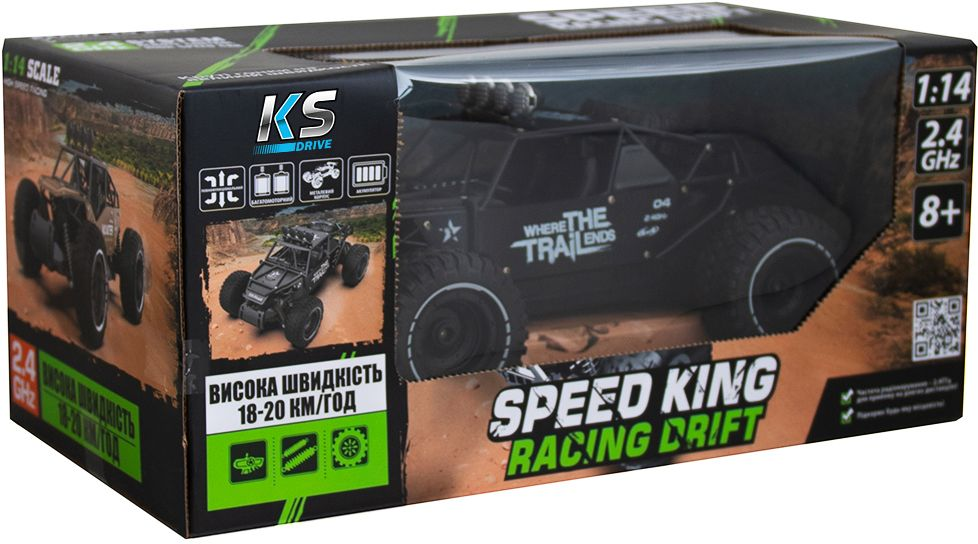Автомобіль Off-Road Crawler на р/в Race (Матовий Чорний, Метал. Корпус, Аккум.6V, 1:14)фото12