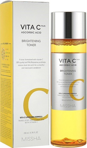 Тонер Missha Vita C Plus Brightening Toner Осветляющий 200 мл фото 2