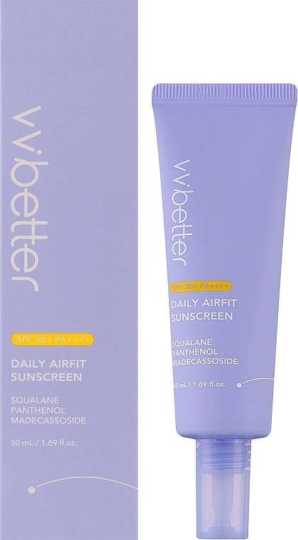 Крем для лица Vvbetter Daily Airfit солнцезащитный SPF 50+ PA++++ 50 мл фото 2