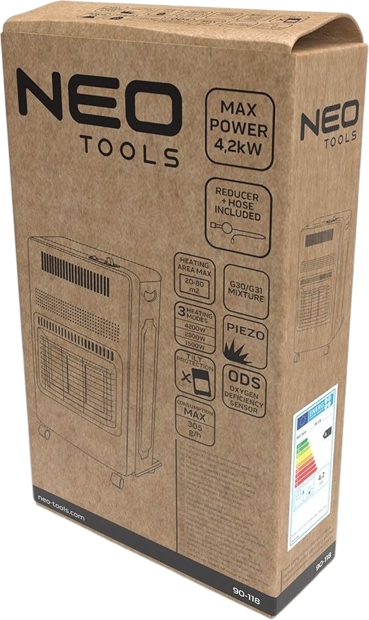 Обігрівач газовий Neo Tools 1.5 кВт, 2.8 кВт, 4.2 кВт (90-118)фото
