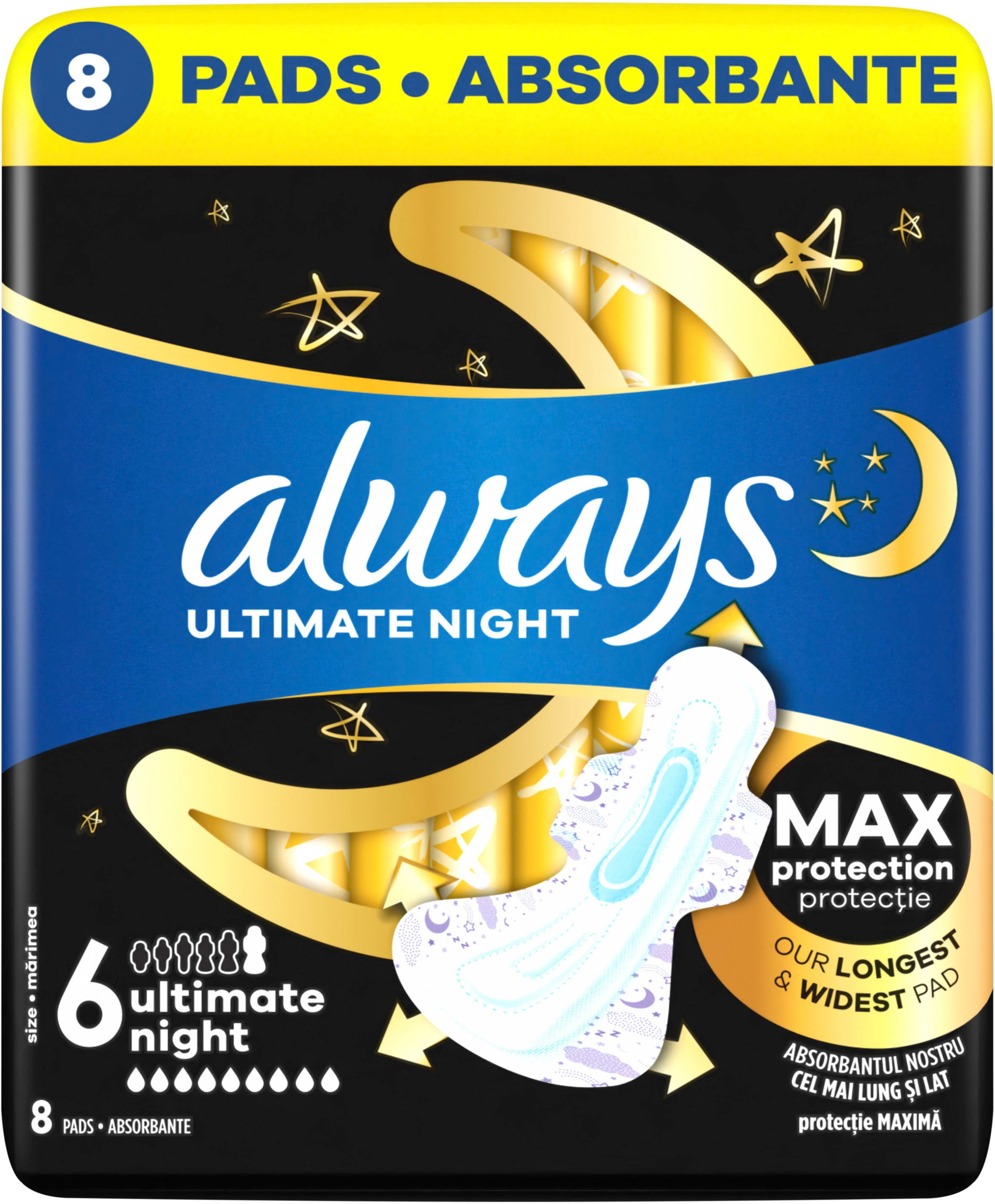 Прокладки гігієнічні Always Ultimate Night Розмір 6 8 штфото2