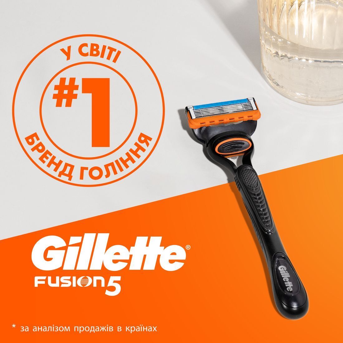 Подарунковий набір Бритва Gillette Fusion5 з 1 змінним картриджем + Гель для гоління 200 млфото