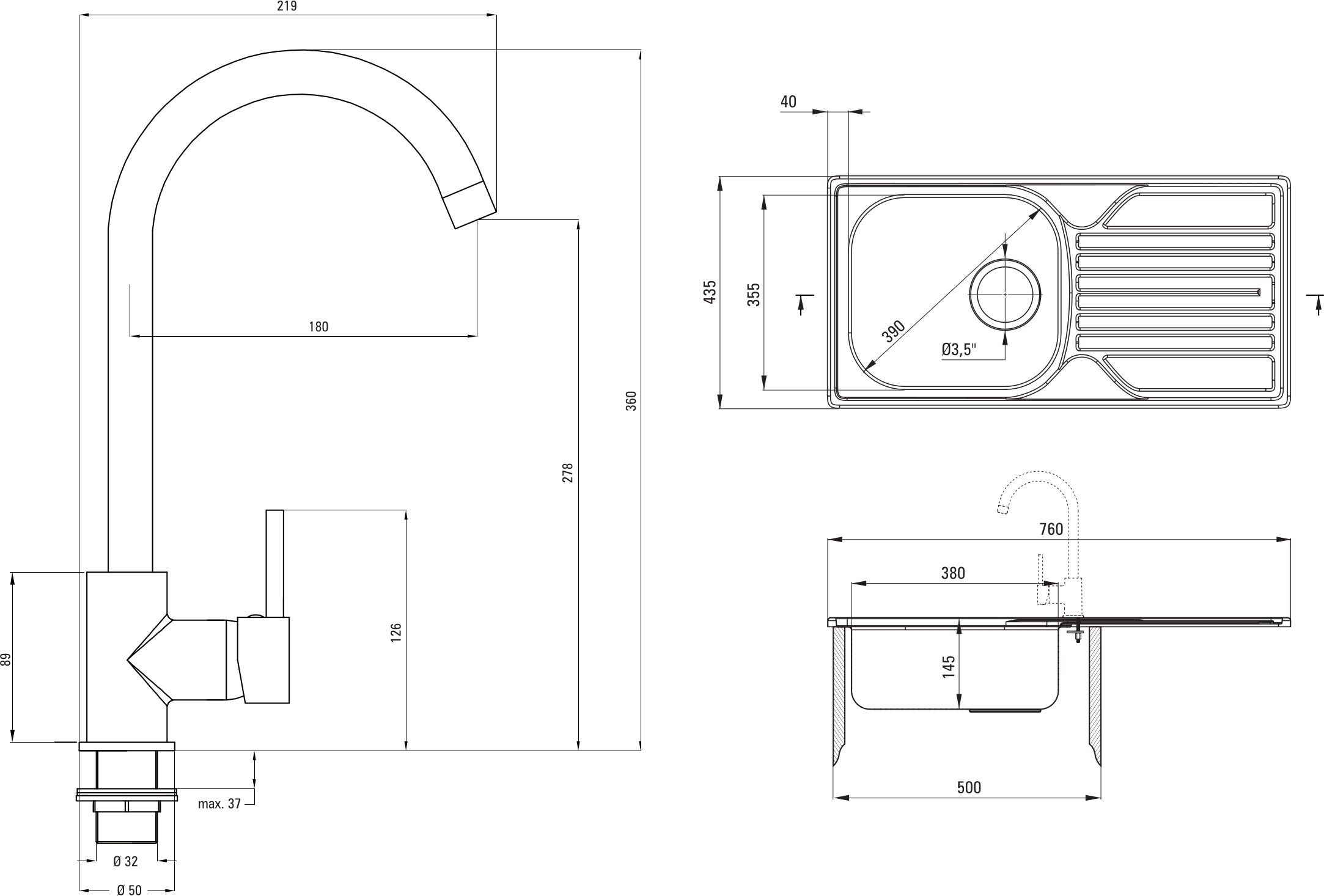 Набір для кухні Deante Legato (ZELA0113)фото