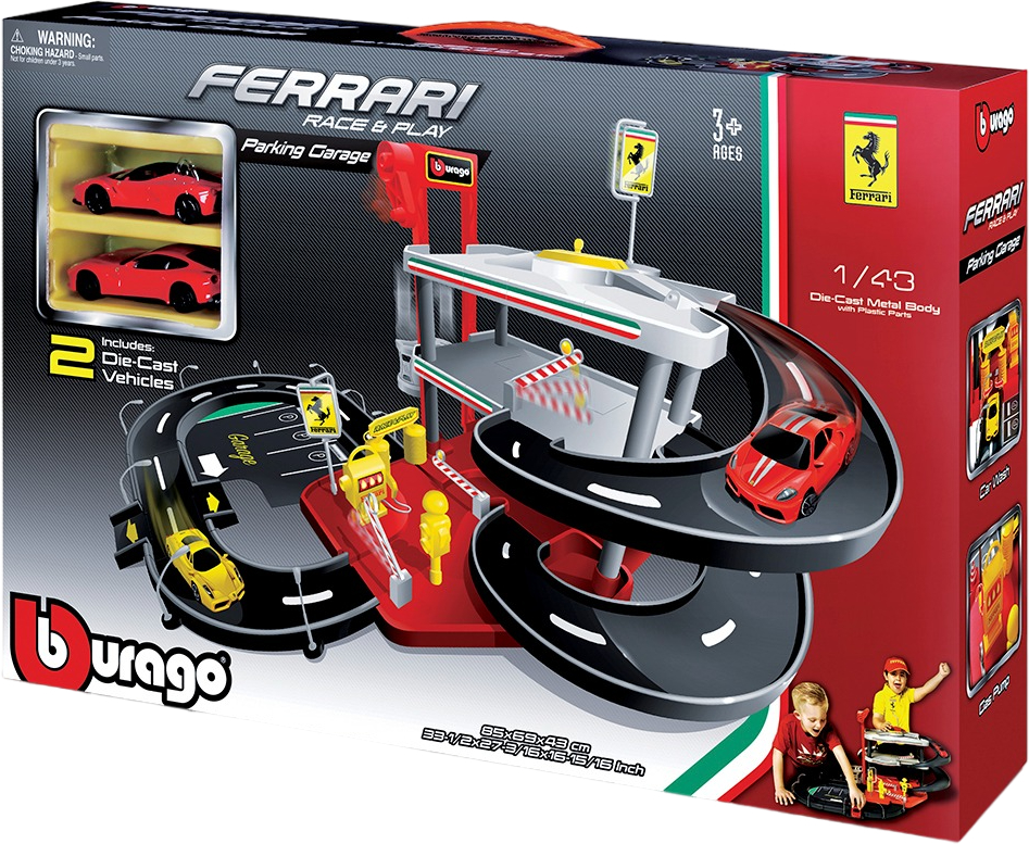 Набор Bburago Гараж Ferrari (3 уровня, 2 машинки 1:43), (18-31204) фото 6