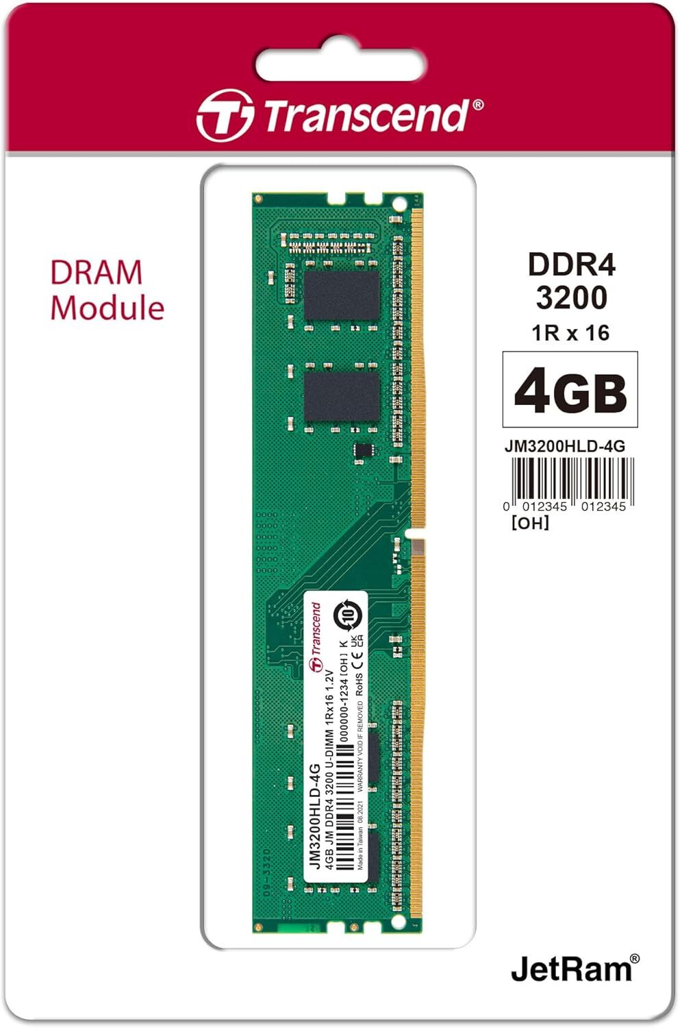 Память ПК Transcend DDR4 4GB 3200 фото