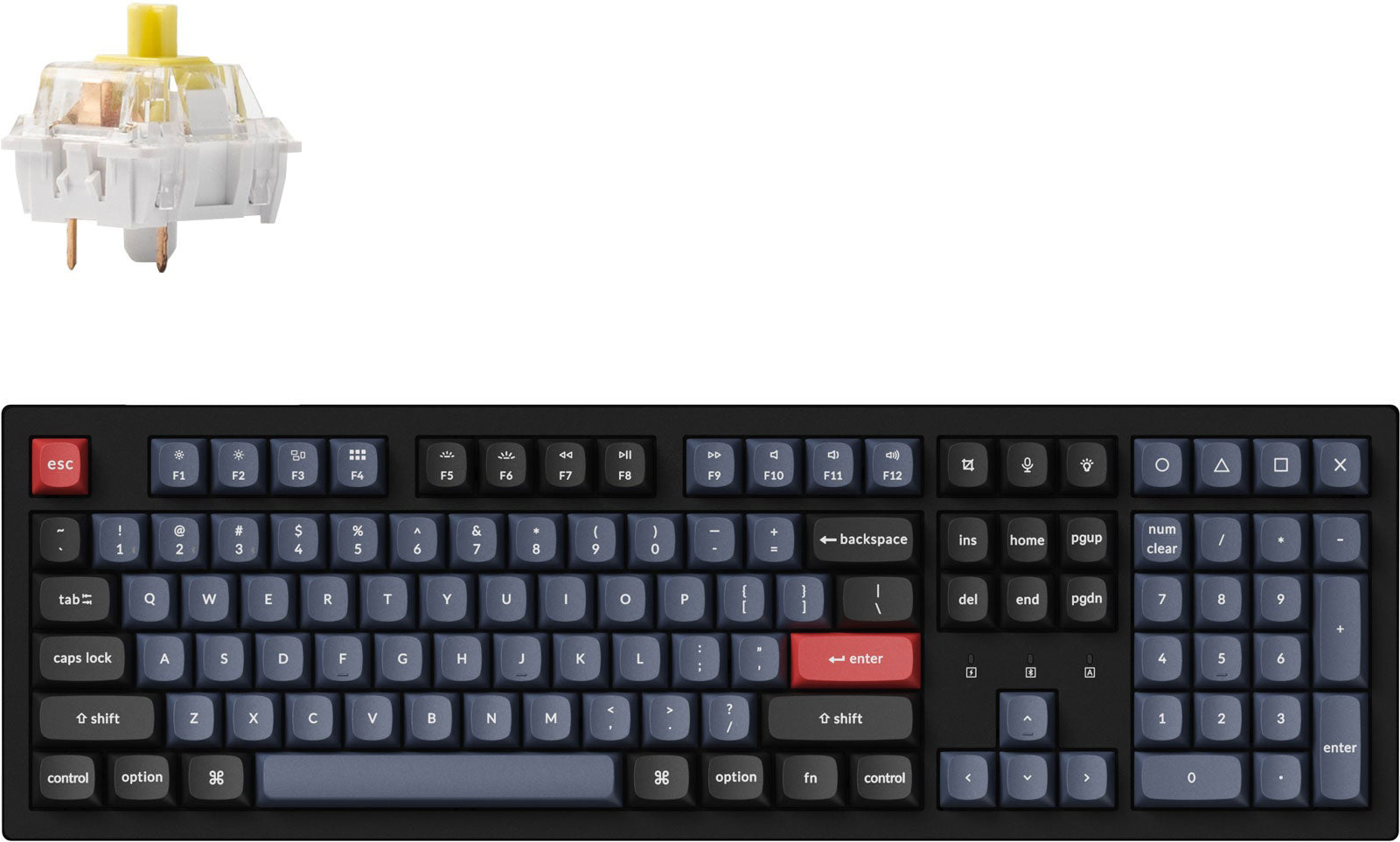 Клавиатура Keychron K10 PRO 108Key, K pro Banana, WL/BT/USB-A, Hot-Swap, QMK, EN/UKR, RGB, Black (K10P-H4-UA) фото 2