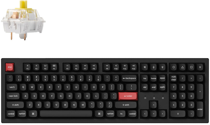 Клавиатура Keychron K10 PRO 108Key, K pro Banana, WL/BT/USB-A, QMK, EN/UKR, White Led, Black (K10P-A4-UA) фото 2