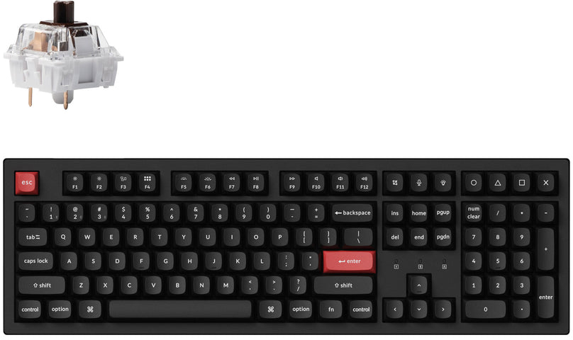 Клавиатура Keychron K10 PRO 108Key, K pro Brown, WL/BT/USB-A, QMK, EN/UKR, White Led, Black (K10P-A3-UA) фото 2