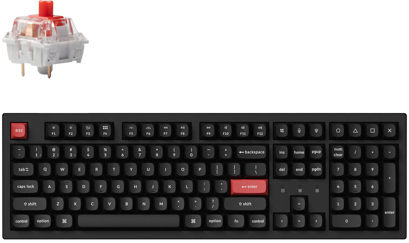 Клавиатура Keychron K10 PRO 108Key, K pro Red, WL/BT/USB-A, EN/UKR, RGB, Black (K10P-B1-UA) фото 