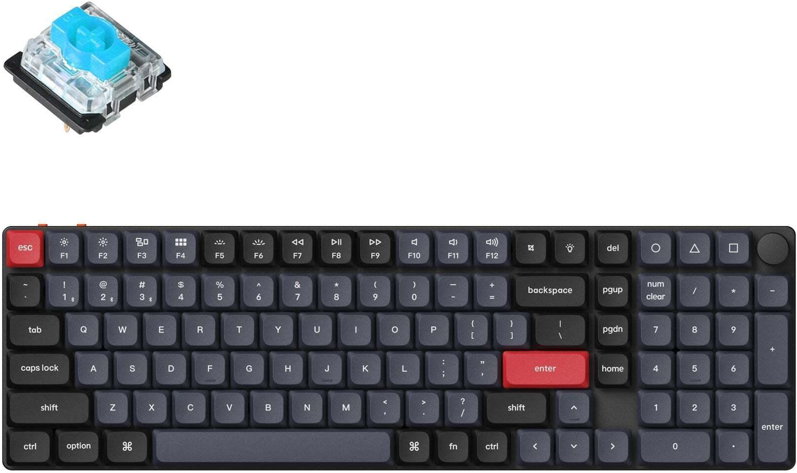Клавиатура Keychron K17 Pro 103Key, Gateron MX 2.0 Blue, WL/BT/USB-A, QMK, Hot-swap, RGB, White (K17P-H2-UA) фото 2