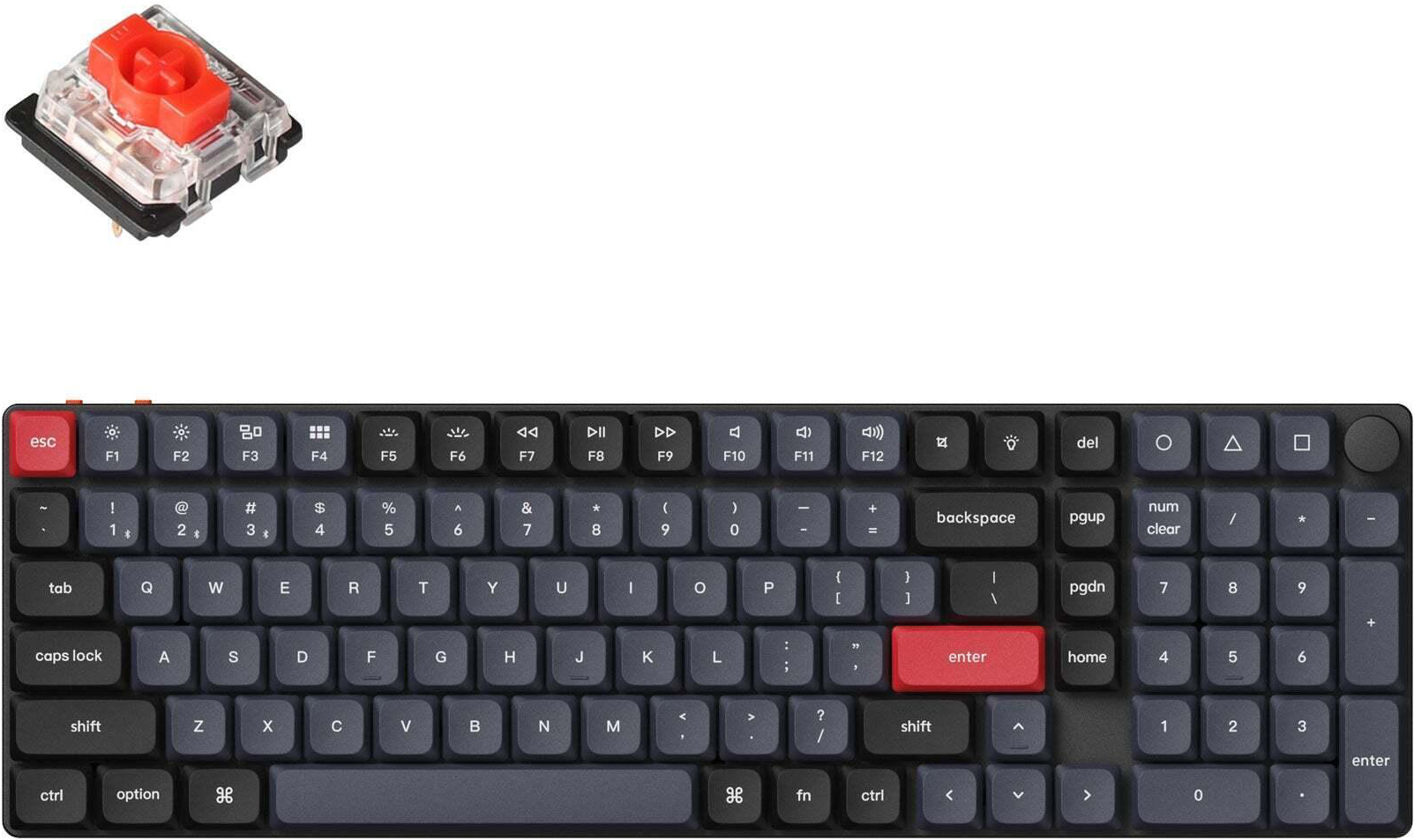 Клавиатура Keychron K17 Pro 103Key, Gateron MX 2.0 Red, WL/BT/USB-A, QMK, RGB, Black (K17P-B1-UA) фото 2