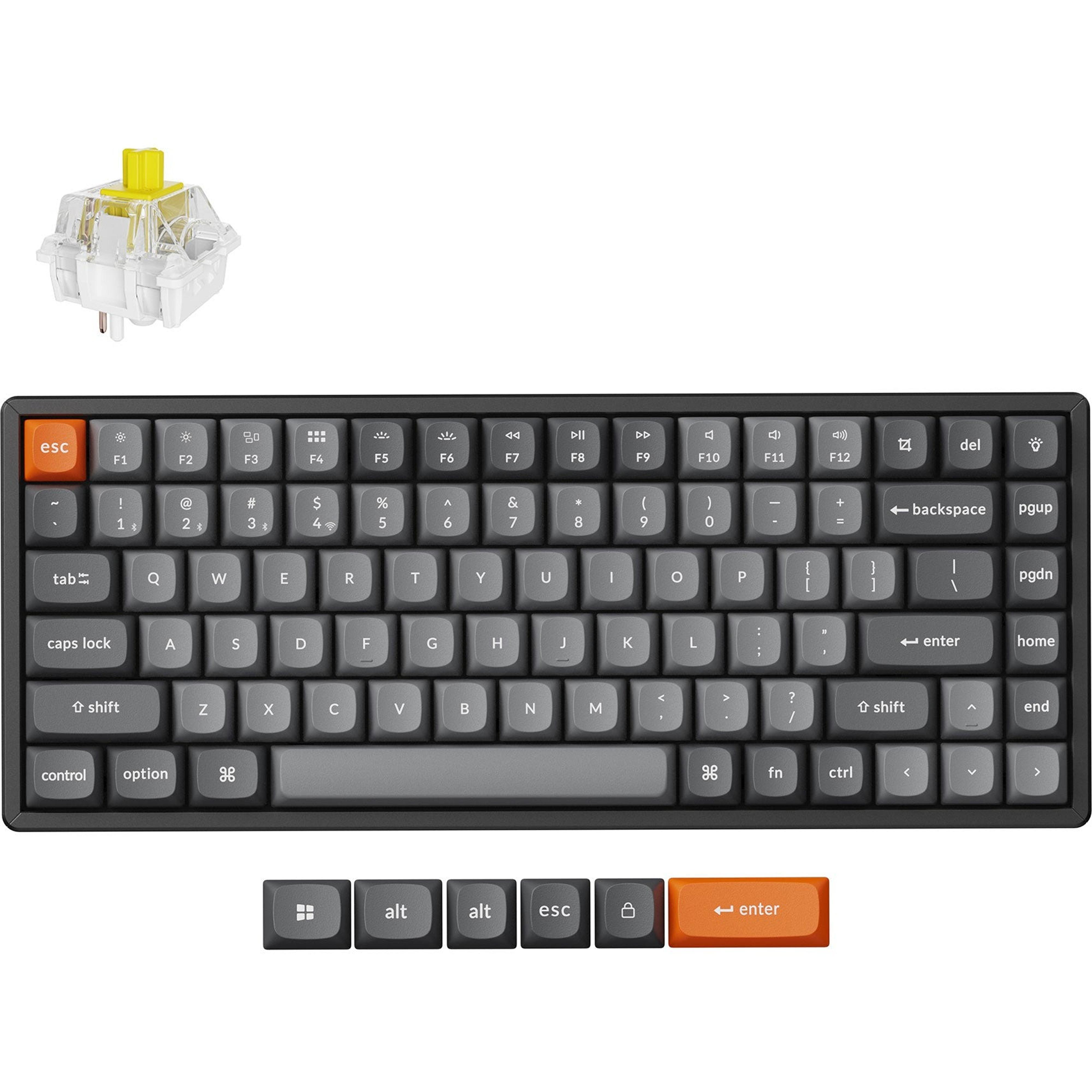 Клавиатура Keychron K2 Max 84Key, Keychron Super Banana, WL/BT/USB-A, QMK, EN/UKR, RGB, Black (K2M-C4-UA) фото 2