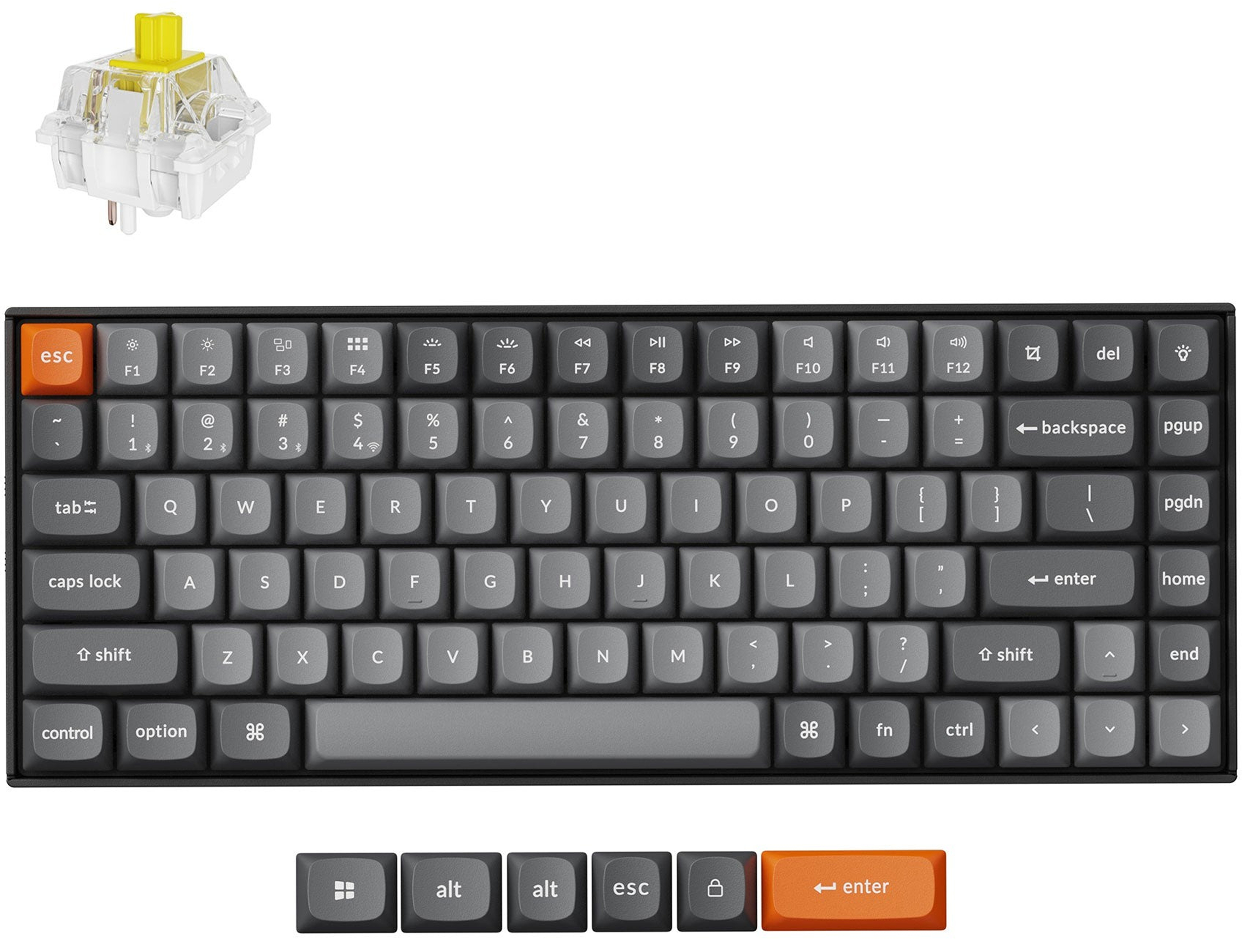 Клавиатура Keychron K2 Max 84Key, Keychron Super Banana, WL/BT/USB-A, QMK, EN/UKR, White Led, Black (K2M-A4-UA) фото 2